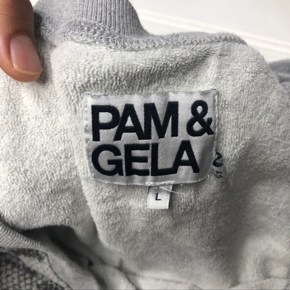 Pam & Gela Python Snakeskin Print Cropped Sweatshirt - Picture 6 of 7